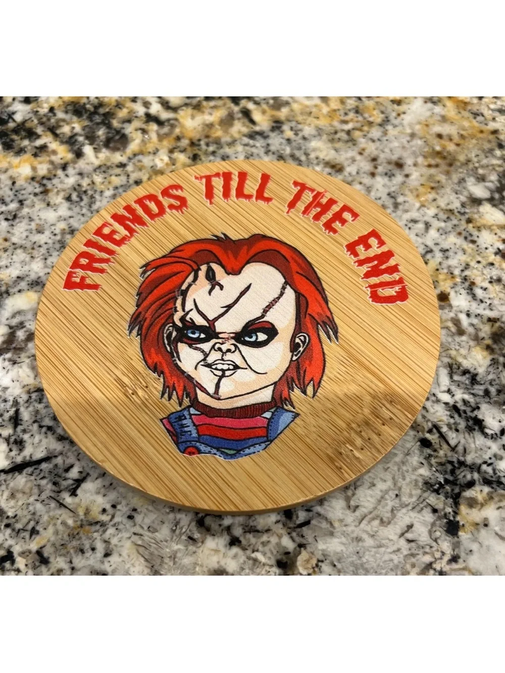 Horror Movie Character Bamboo Coasters - Set of 6 (Natural Wood)
